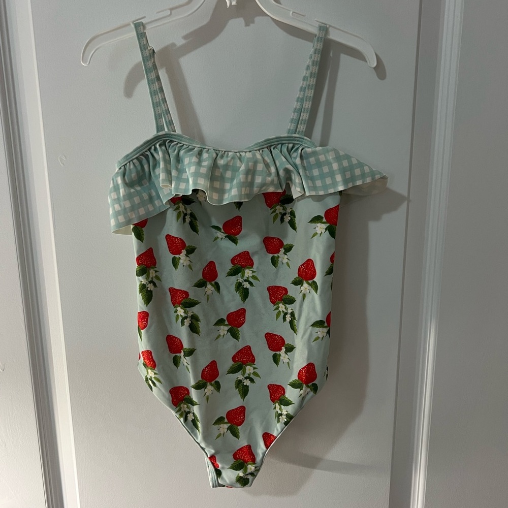 Strawberry Print Ruffle Swimsuit